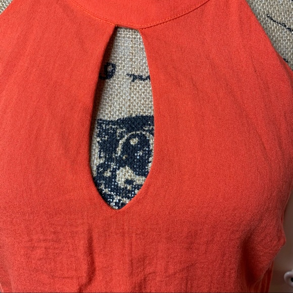 Chattawak Key Hole Linen Style Midi Dress - Picture 8 of 15